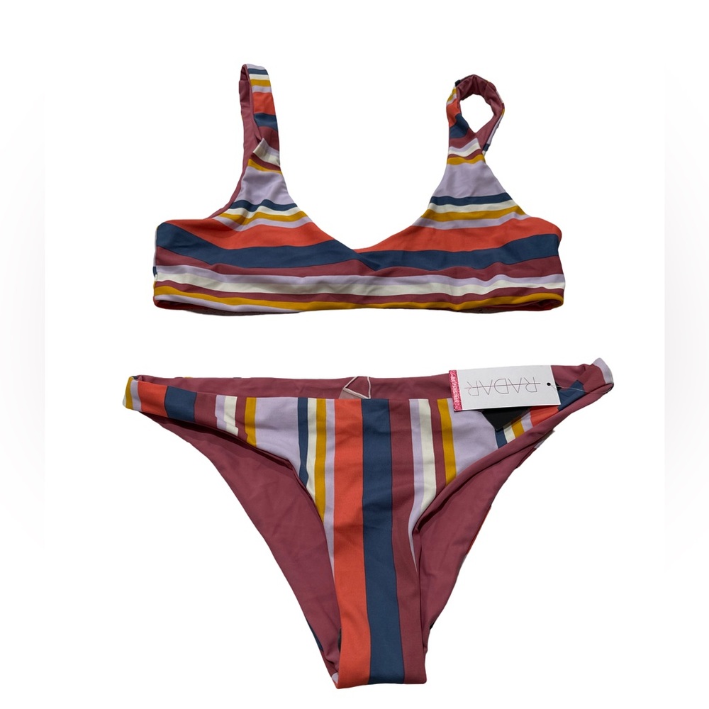 RADAR Reversible Striped Bikini Set XL/L – New